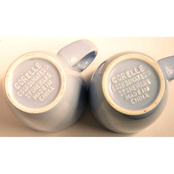 Corelle Coordinates Stoneware Light Blue Coffee Cocoa Tea Mugs Set Of 2 - Picture 6 of 6
